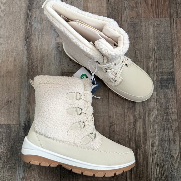 Women's Corie Winter Hiker Boots Shearling - Universal Thread™ Cream 10 - Picture 7 of 10